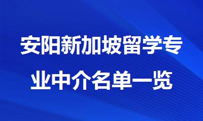 安阳新加坡留学专业中介名单一览
