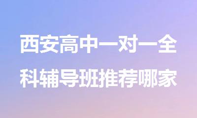 西安高中一对一全科辅导班推荐哪家课程比较好