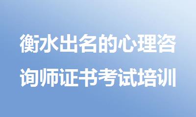 衡水出名的心理咨询师证书考试培训机构