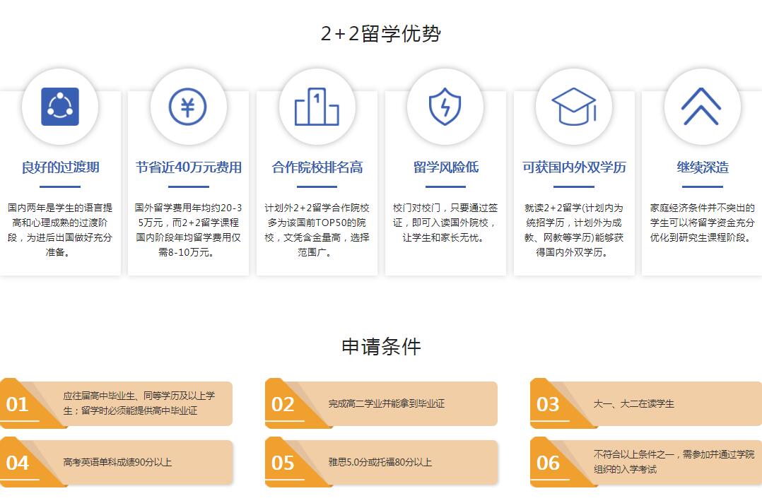 西安中外合作留学2+2项目